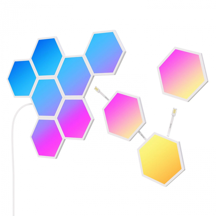 Kit panouri modulare luminoase LED Govee Govee Glide Hexa RGBIC, Sincronizare muzica, Wifi, 10 panouri, Alexa , Google Asistant [3]