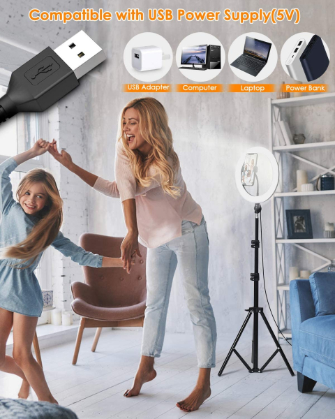 Lampa Circulara LED BlitzWolf BW-SL2 Make up Profesionala, Ring Light 120 Leduri cu Lumina Rece Calda [4]
