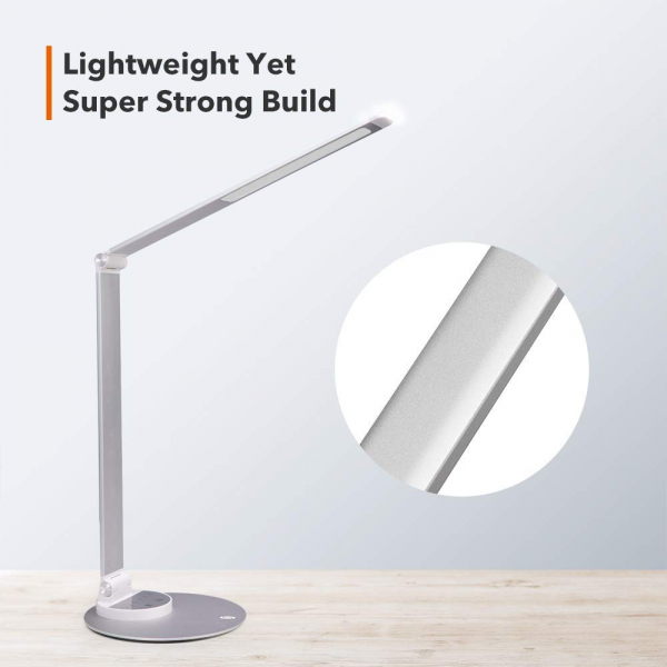 Lampa de birou cu LED TaoTronics TT DL66 cu incarcare USB si 6 niveluri de luminozitate Silver [2]