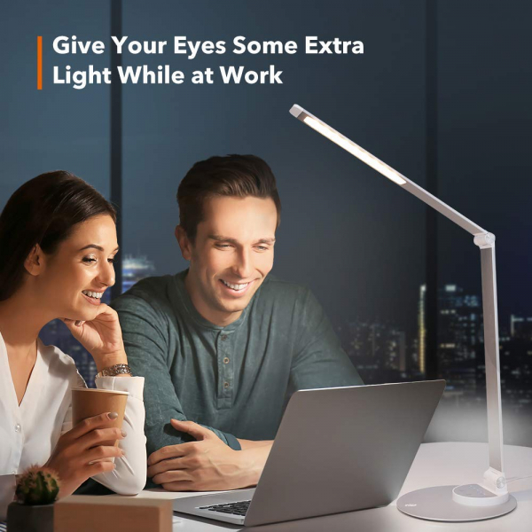 Lampa de birou cu LED TaoTronics TT DL66 cu incarcare USB si 6 niveluri de luminozitate Silver [7]