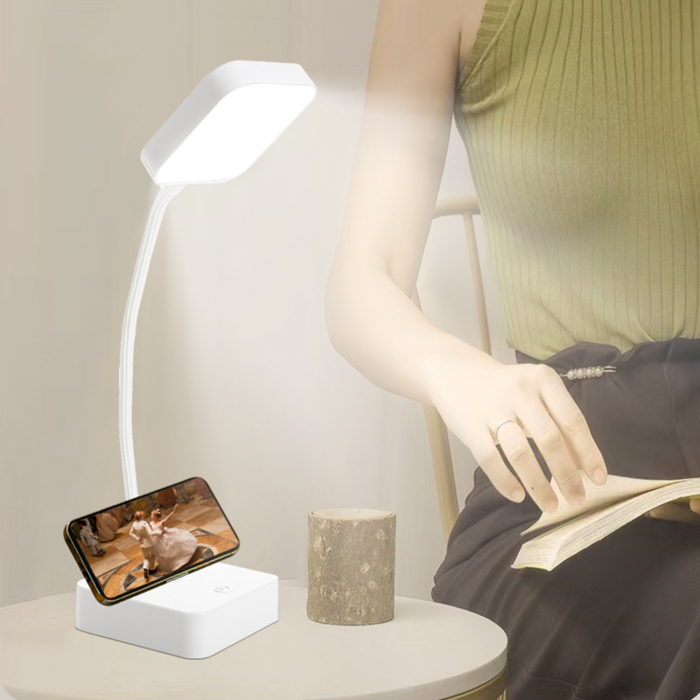 Lampa LED birou Home DK-1317, Acumulator 1200mAh, Control touch, 3 moduri, USB, 3W [3]