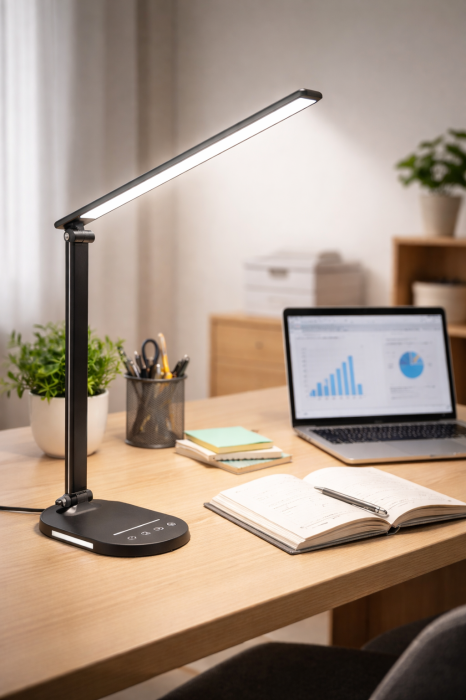 Lampa de birou LED Rovo 5503, lumina veghe, 5 moduri de lumina, 4 intensitati, 6W, control Touch, USB [2]