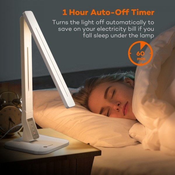 Lampa de birou LED TaoTronics TT DL02 control Touch, 4 moduri, 14W, USB - Alba [6]