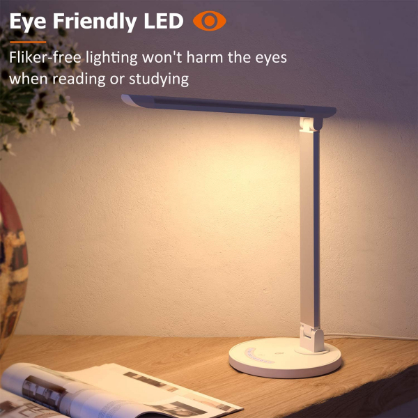 Lampa de birou LED TaoTronics TT DL13 control Touch, 5 moduri, Protectie Ochi - Silver - White [4]