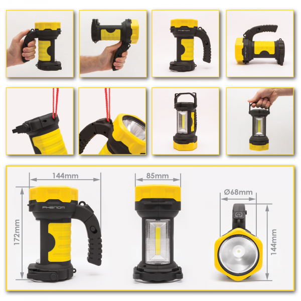 Lanterna de lucru cu COB-LED cu maner ergonomic, 2 trepte de iluminare [5]