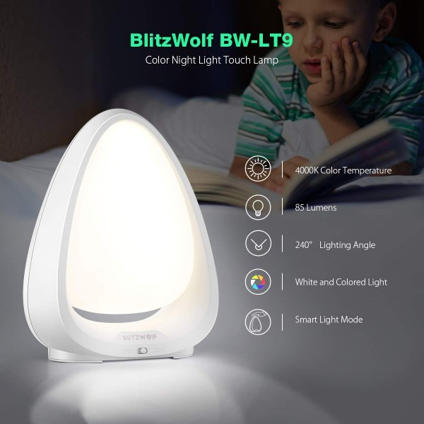 Lampa de Veghe BlitzWolf cu reglare touch a Intensitatii, lumina in diferite culori [4]