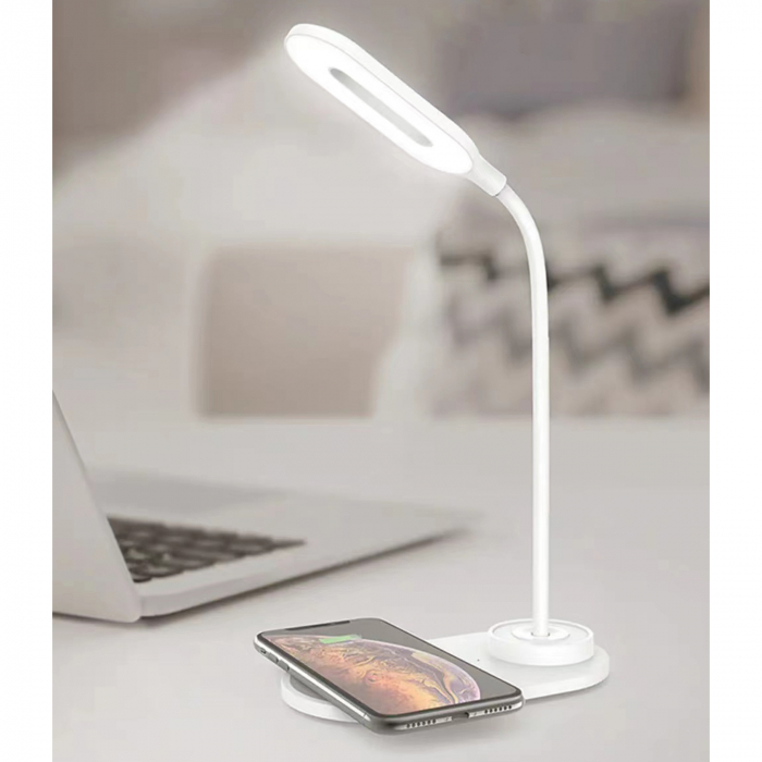 Lampa LED de birou Home DK-H12, Incarcator wireless, 3 moduri, control touch, USB-C, 6W [3]