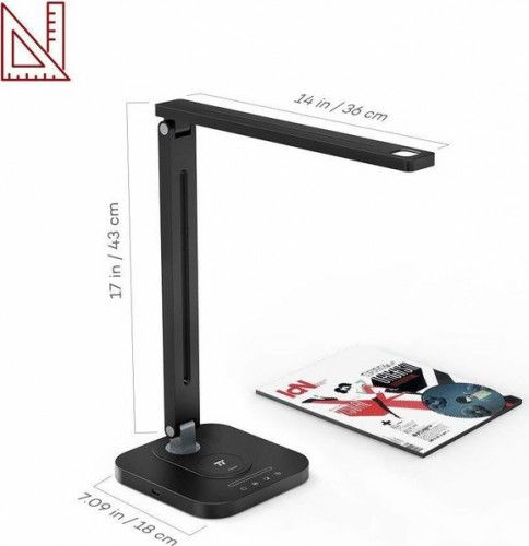 Lampa LED de birou TaoTronics TT-DL036, cu incarcator wireless, control touch, USB, 12W, 410 lm, A+ [3]