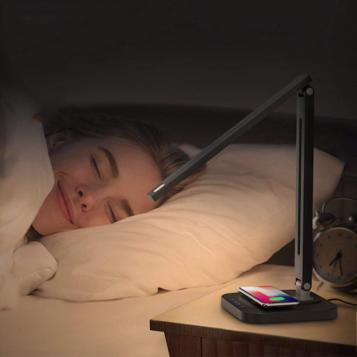 Lampa LED de birou TaoTronics TT-DL036, cu incarcator wireless, control touch, USB, 12W, 410 lm, A+ [5]