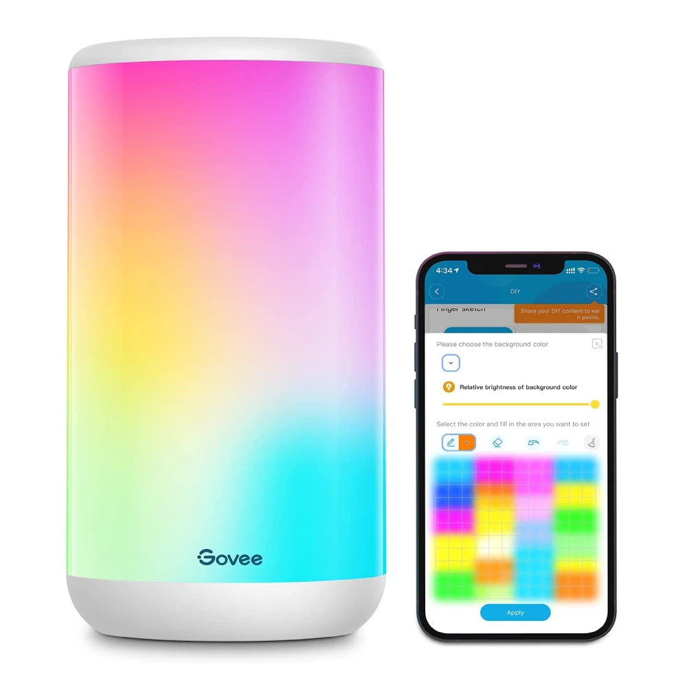 Lampa inteligenta LED Govee Aura Smart H6052 RGBWW, Wifi, Alexa, Google, Sincronizare muzica, 20 efecte luminoase [3]