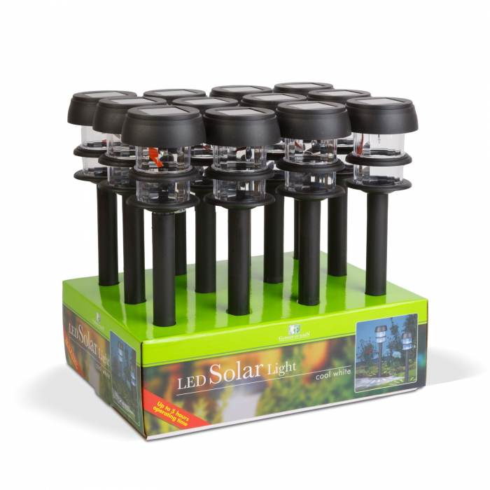 Lampă solară tip tarus, cu comutator on-off - 1 LED alb - 7,5 x 7,5 x 40 cm [4]