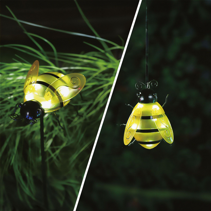 Lampă solară - albină - galben - 15 x 7 x 16 cm - 6 LED-uri [2]