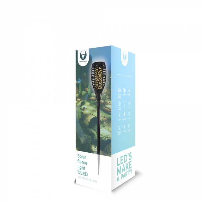 Lampa solara cu efect flacara Forever Light, 12 LED-uri SMD, 300mAh Ni-Mh IP65 [2]