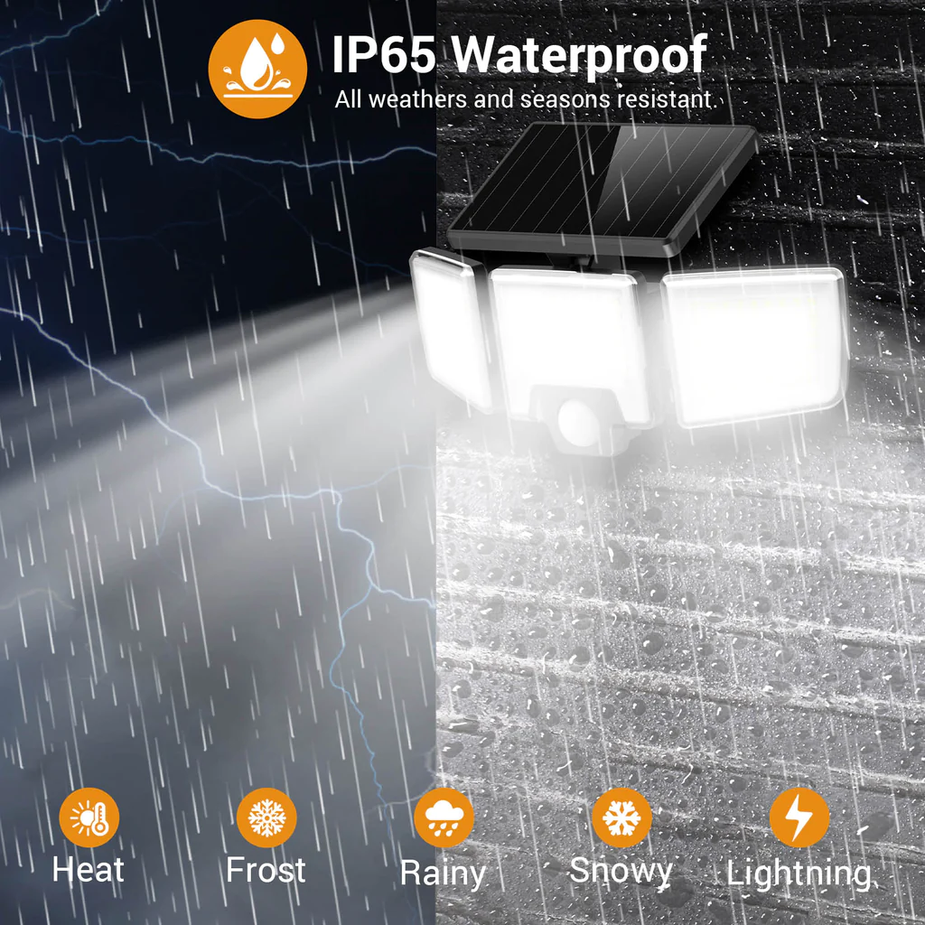 Lampa solara de perete MustWin UT88268, 2500lm, LED, 216 leduri, Telecomanda,  3 moduri, senzor de miscare [6]