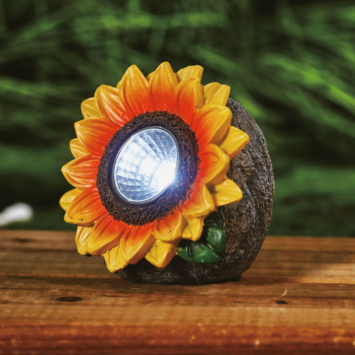 Lampă solară - Floarea soarelui - 2 LED-uri albe - 5 x 8 x 8,6 cm [2]