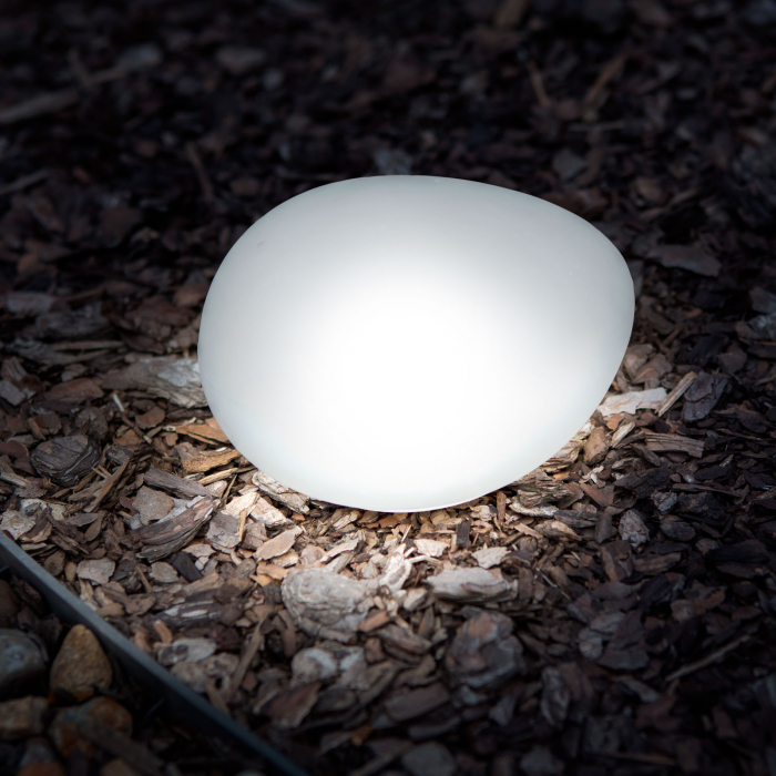 Lampa solara - forma pietricele - sticla mata - 165 x 142 x 115 mm - LED alb cald [3]