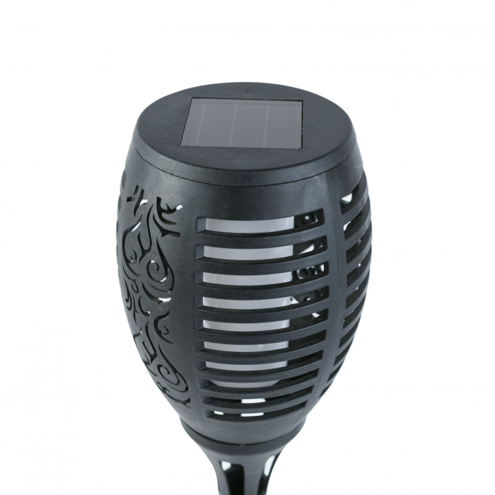 Lampă solară LED cu efect de flacără - plastic - negru - 10 x 58 cm [2]