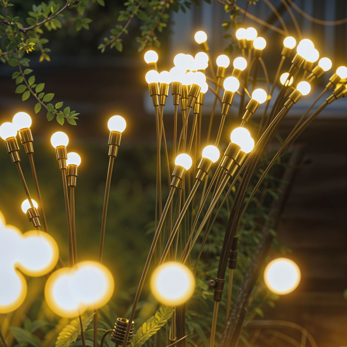 Lampă solară de gradina model licurici - 8 LED-uri alb cald - 70 cm [2]