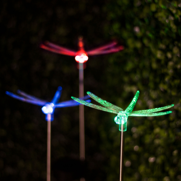 Lampa solară RGB LED - model libelulă [2]