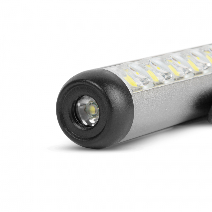 Lanternă LED - cu modul lumină de lucru - baterie de 400 mAh - XPE + LED SMD - 500 lm - IP55 - argintiu [2]
