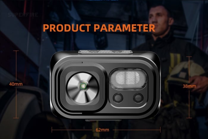 Lanterna LED pentru cap Superfire HL23-A, 220lm, 120m, 1600mAh, Lumina rosie, incarcare USB-C, control miscare [7]