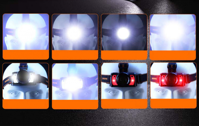 Lanterna LED pentru cap Superfire HL25, 700lm, 210m, 1200mAh, Lumina rosie, control miscare [2]