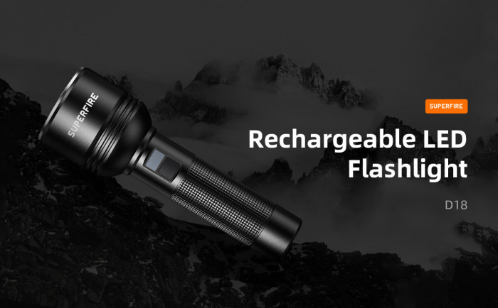Lanterna LED Superfire D18, 2000lm, 226M, 5200mAh, incarcare USB-C, 36W [7]