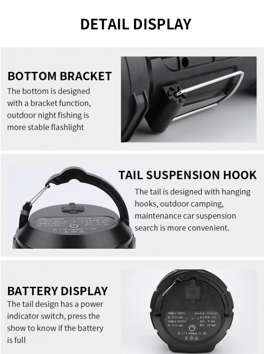 Lanterna LED Supfire M9-E, USB, 775lm, 473m, PowerBank, incarcare USB, 6000mAh, lumina rosie [6]
