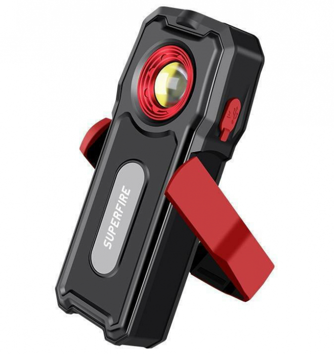 Lanterna Multifunctionala LED Superfire G18-S, 800 lumeni, acumulator 2000mAh, Lumina Rosie, incarcare USB-C [1]