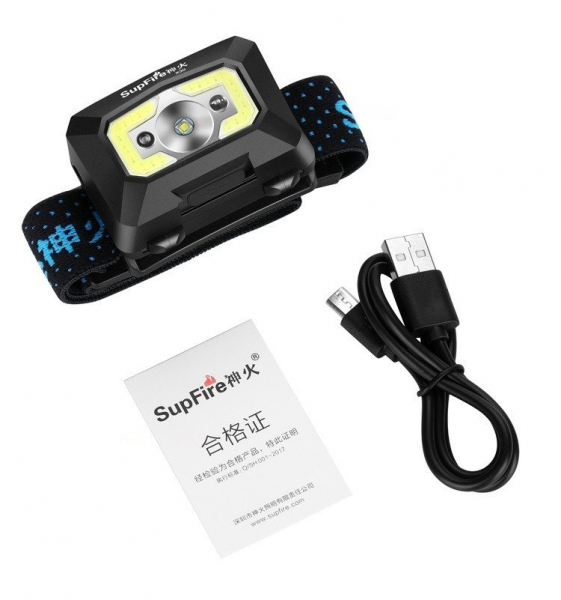Lanterna pentru cap Supfire X30, incacare USB, 500lm, 130m [3]