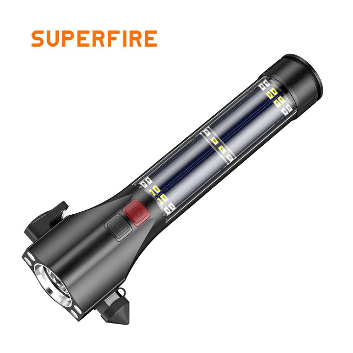 Lanterna Solara LED Superfire D30, USB-C, 310lm, 120m, 200mAh, sonerie, lumina de urgenta [2]