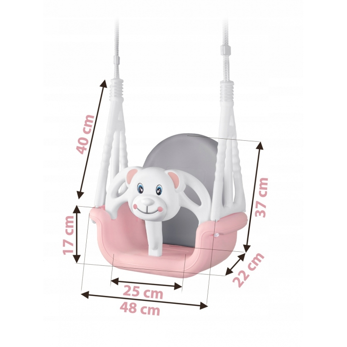 Leagan de gradina Ricokids Ursulet 770101 - Roz cu alb [2]
