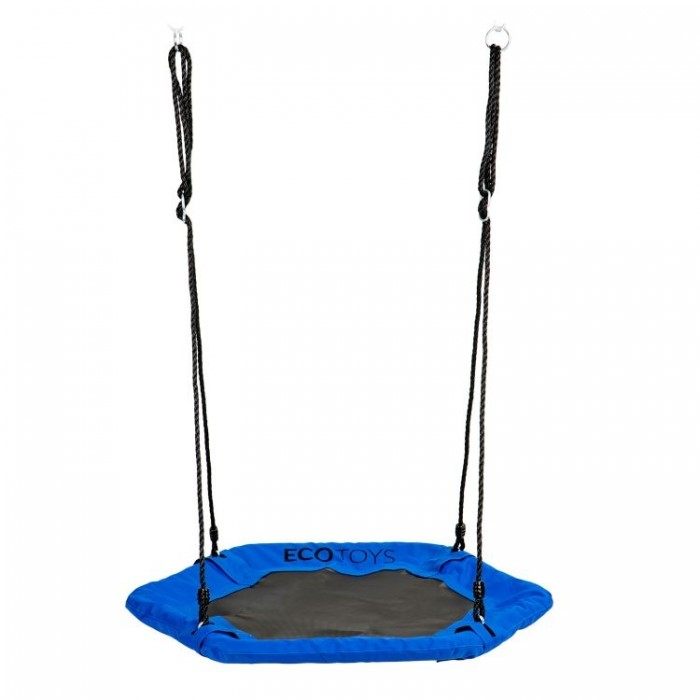Leagan pentru copii hexagonal, tip cuib de barza, suspendat, Ecotoys MIR6023 - Albastru [2]