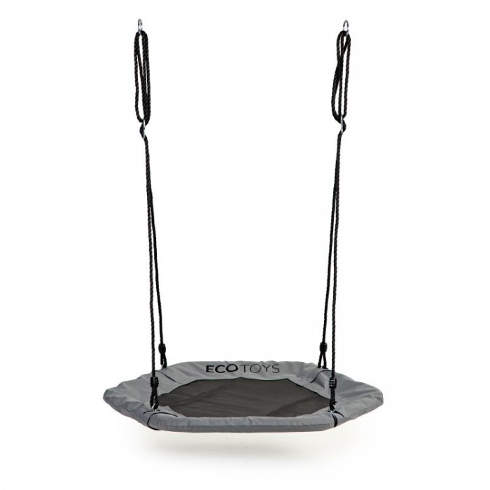Leagan pentru copii hexagonal, tip cuib de barza, suspendat, Ecotoys MIR6023 - Gri [2]