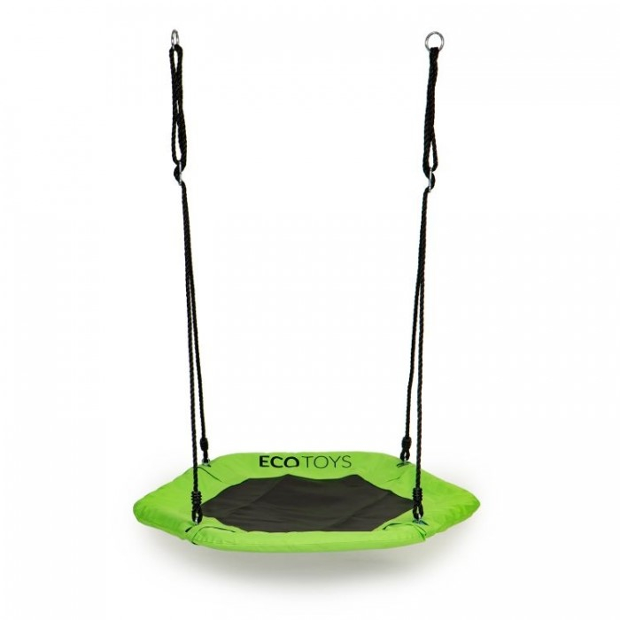 Leagan pentru copii hexagonal, tip cuib de barza, suspendat, Ecotoys MIR6023 - Verde [2]