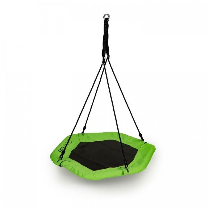 Leagan pentru copii hexagonal, tip cuib de barza, suspendat, Ecotoys MIR6023 - Verde [3]