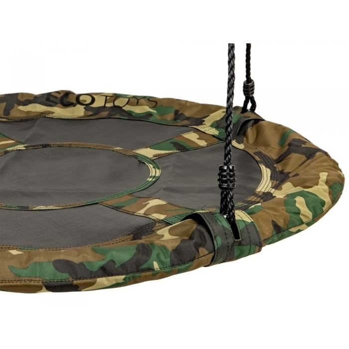 Leagan pentru copii rotund, tip cuib de barza, suspendat, 100 cm, Ecotoys MIR6001 - Camuflaj [4]