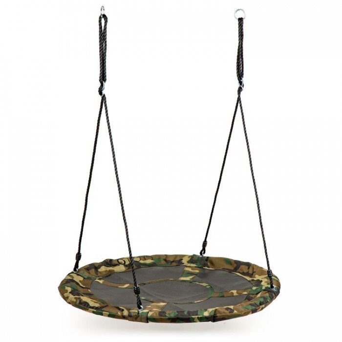 Leagan pentru copii rotund, tip cuib de barza, suspendat, 100 cm, Ecotoys MIR6001 - Camuflaj [3]