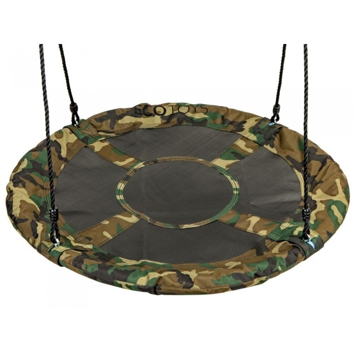 Leagan pentru copii rotund, tip cuib de barza, suspendat, 100 cm, Ecotoys MIR6001 - Camuflaj [2]