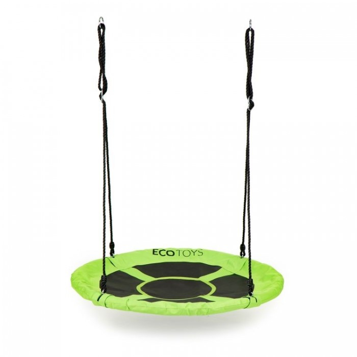 Leagan pentru copii rotund, tip cuib de barza, suspendat, 100 cm, Ecotoys MIR6001 - Verde [2]