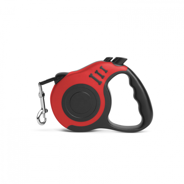 Lesa automata pentru animale companie, 3 m, culoare rosie, carabiniera cromata, design modern [2]