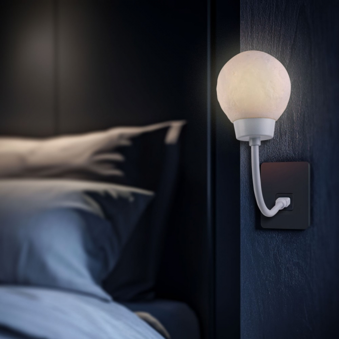 Lampa de veghe lumina de noapte - model Luna - Alb cald - USB [3]