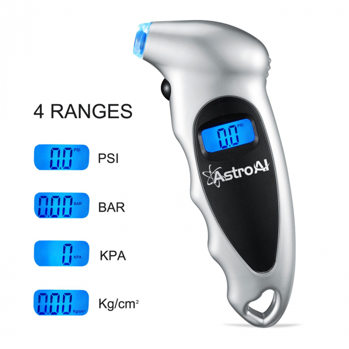 Manometru Auto digital AstroAI 150 PSI, 10 bari, Lumina LED, 4 setari Masina, Bicicleta, portabil [2]