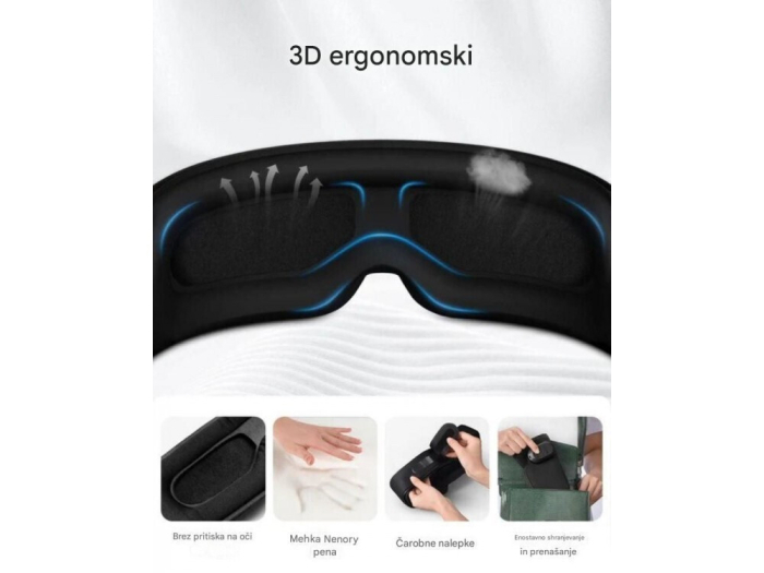 Masca de somn RENPHO EyeSnooze Aroma cu Bluetooth, muzica, aromaterapie si incalzire, confort ochi, pliabila, relaxare ochi, somn odihnitor, negru [4]