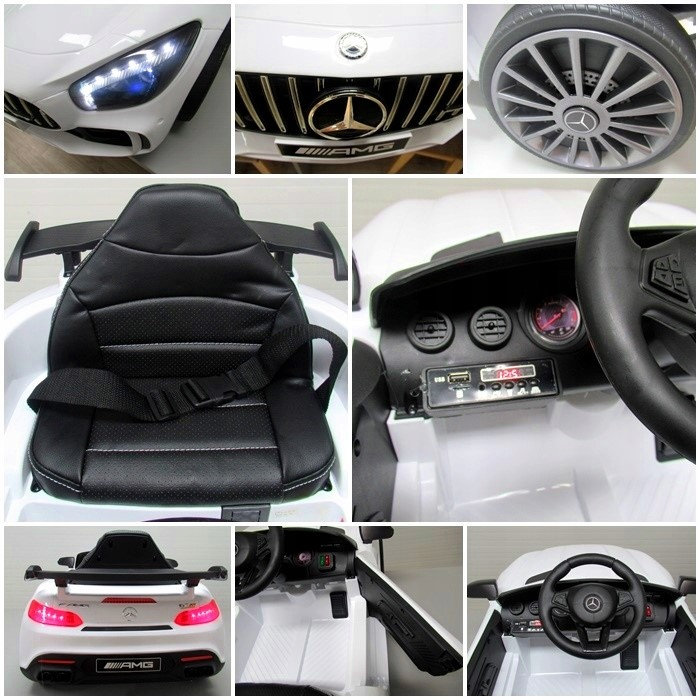 Masinuta electrica cu telecomanda Mercedes AMG GTR-S R-Sport - Alb [3]
