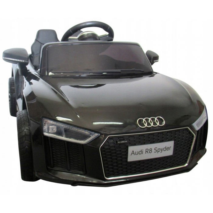 Masinuta electrica cu telecomanda, roti EVA, scaun piele Audi R8 R-Sport - Negru [2]