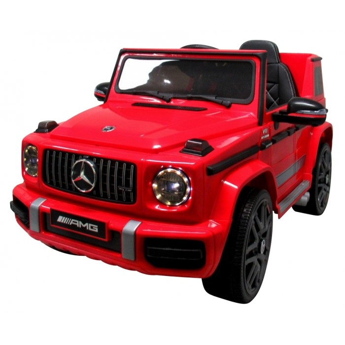Masinuta electrica cu telecomanda, roti EVA, scaun piele Mercedes G63 - Rosu [2]