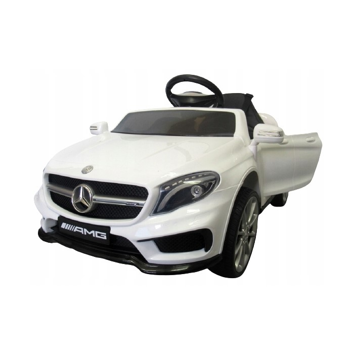 Masinuta electrica cu telecomanda, roti EVA, scaun piele Mercedes GLA45 - Alb [2]