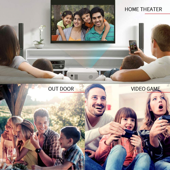 Mini Videoproiector Vankyo Leisure 3, 3600 Lumeni, LED, HDMI, SD, AV, VGA, USB, Geanta de transport, Telecomanda, Cablu HDMI [6]