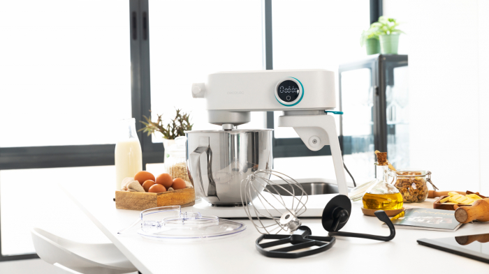Mixer cu bol din inox Cecotec TwistFusion 4000 Luxury White, 800 W, Bol 5.2 L inox, 8 Viteze,afisaj digital, timer, accesorii incluse [2]